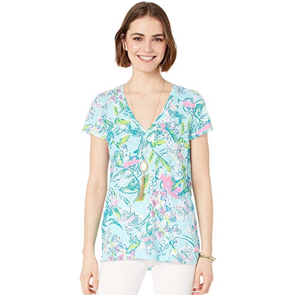 Lilly Pulitzer Bali Blue Sway This Way Tee